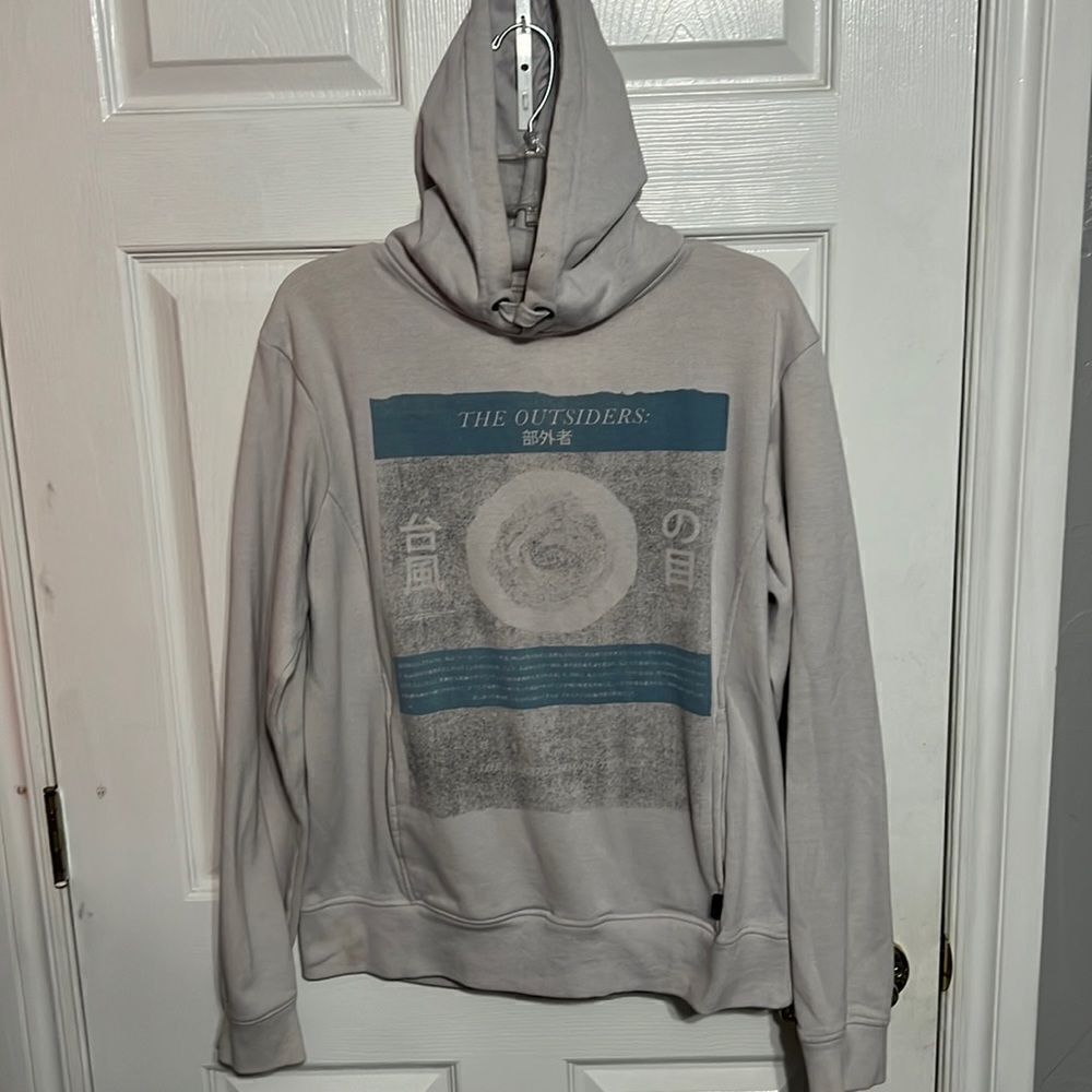 🔥🔥‎ 1991 Kanji Outsiders Graphic Hoodie Sweatshirt- Good Condition - Men Sz L
